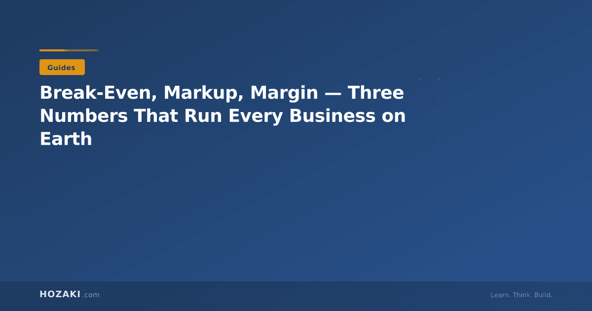Break-Even, Markup, Margin — Three Numbers That Run Every Business on Earth